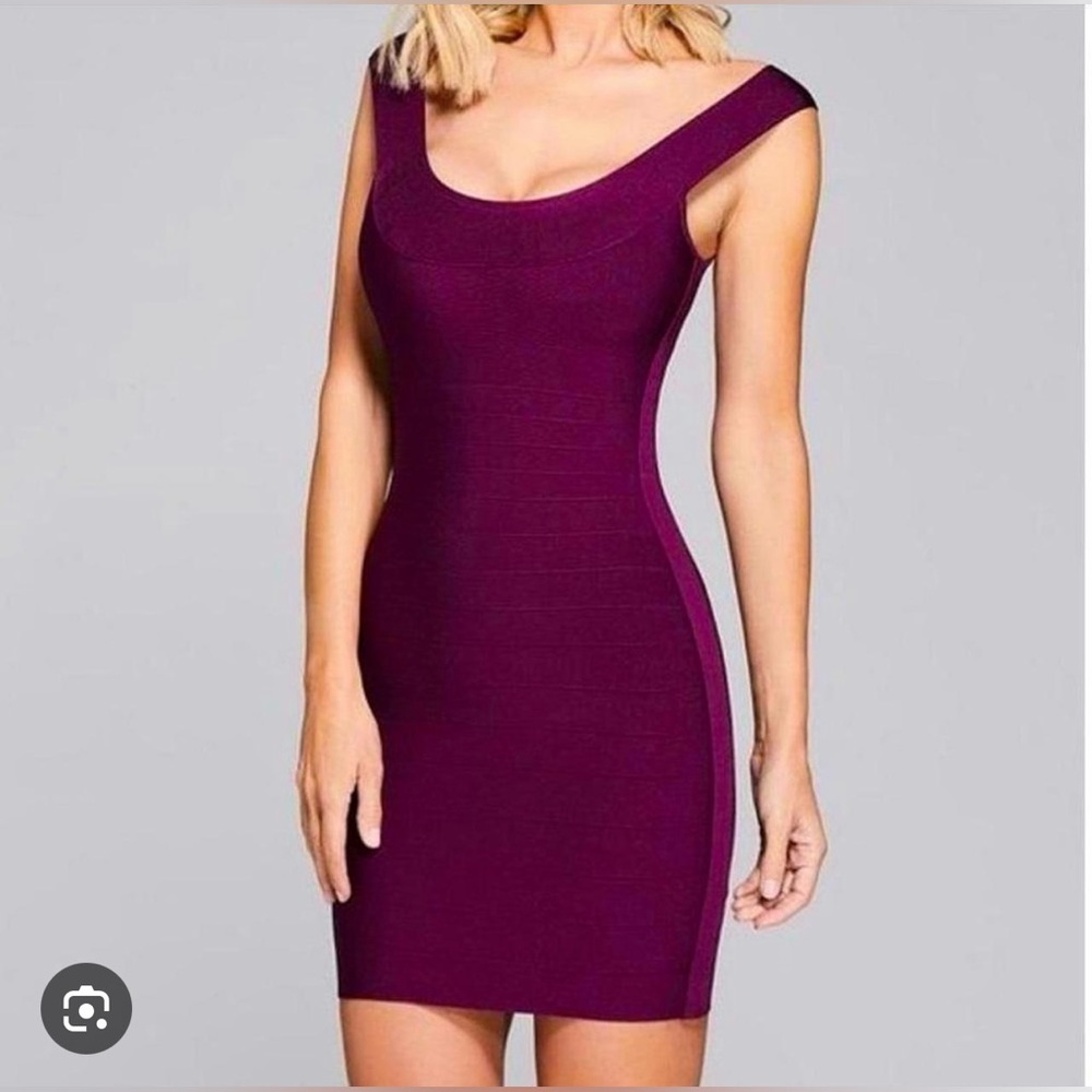 Marciano Fuchsia Scoop Neck Bandage/Bodycon Dress size Small